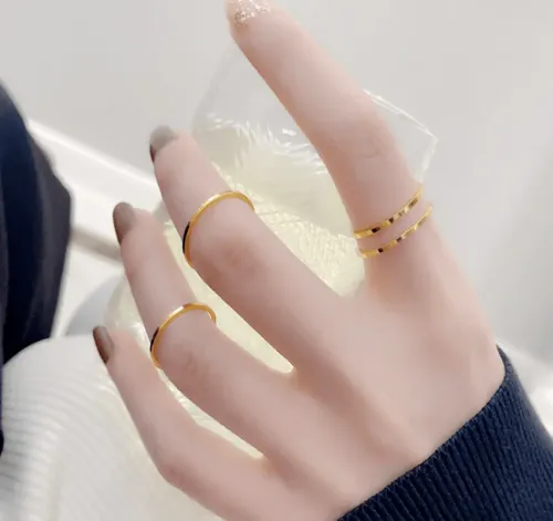 RTM1040 Elegant 1MM Thin Stainless Steel Female Tail Ring Delicate Jewelry Accessory