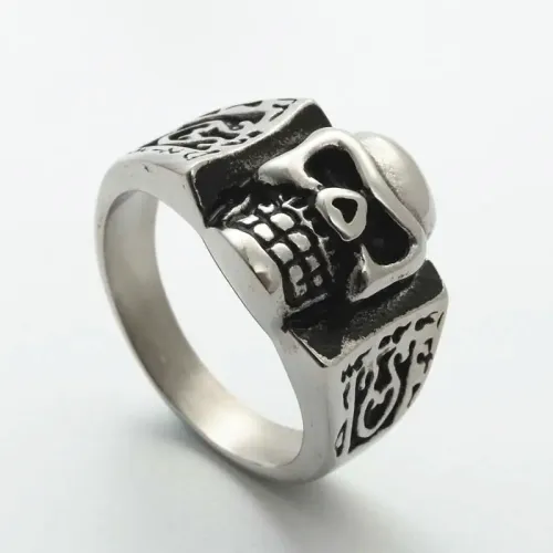RTM1945 Men's Punk Skull Ring Durable Stainless Steel Jewelry Accessory