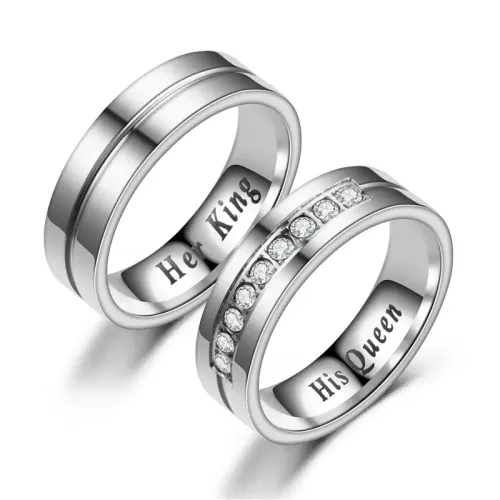 RTM2748 Elegant HERKINGHISQUEEN Diamond Couple Rings Symbol of Eternal Love