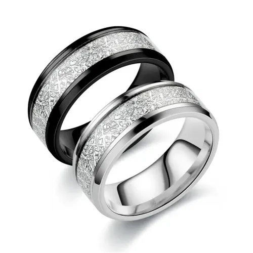 RTM943 Men's Rime Silk Pattern Stainless Steel Ring Luxury Jewelry Piece