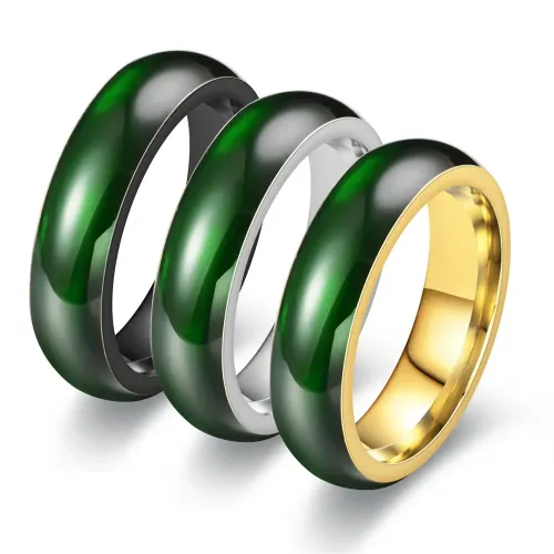 RTM2813 Curved Two-Tone Tail Ring Stylish Men's Jewelry Accessory