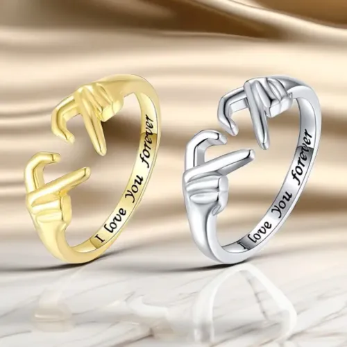 RTM694 Eternal Love Open Couple Rings Matching Promise Jewelry for Him and Her