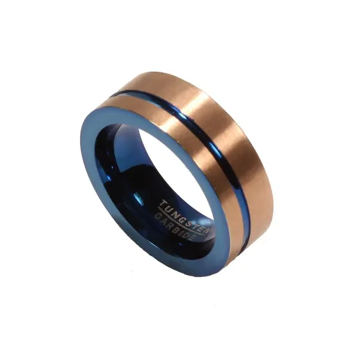 RTM1483 Elegant Men's Gold Tungsten Steel Ring Durable Fashion Jewelry