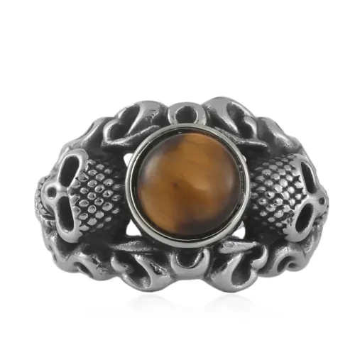 RTM1590 Skull Ring for Men Punk Style Stainless Steel Band