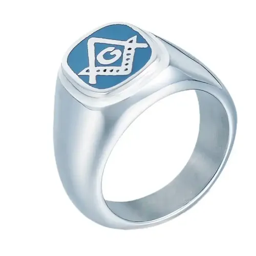 RTM521 Men's Stainless Steel Masonic Symbol Ring Freemason Jewelry