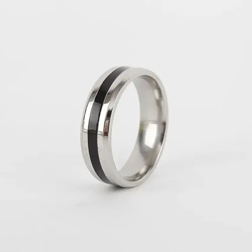 RTM2668 Beijing Love Story-Inspired Double Bevel Magic Glue Ring in Stainless Steel
