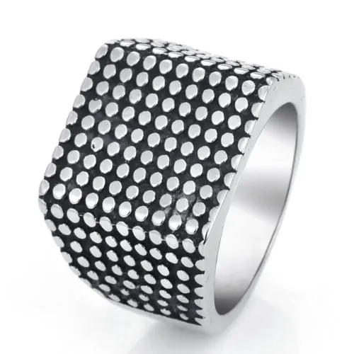 RTM2179 Punk Gypsophila Stainless Steel Ring Perfect Dot Design Holiday Gift