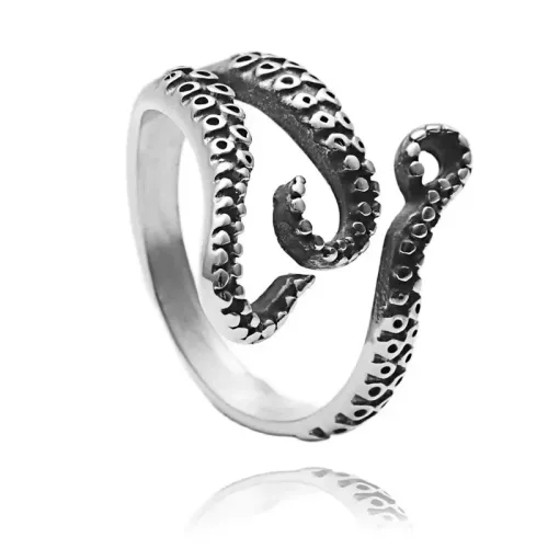 RTM1736 Stainless Steel Squid Claw Ring Exotic Animal Jewelry for Men and Women