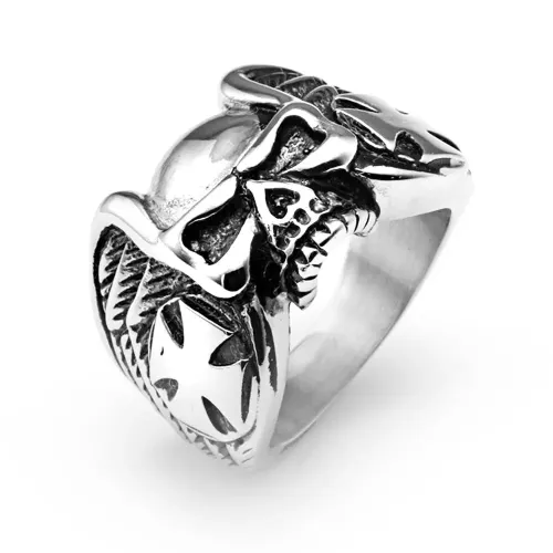 RTM2158 Stainless Steel Skull Ring Design Punk Style Jewelry