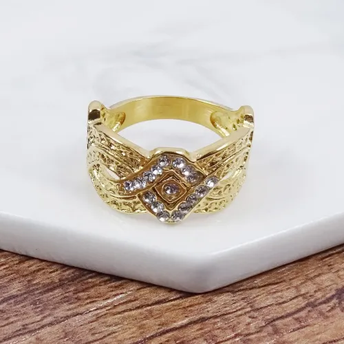 RTM414 Unisex Diamond Ring Titanium Stainless Steel Hand Jewelry for Men and Women