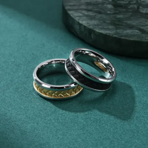 RTM1082 Custom Men's Electric Gold Ring with Tire Pattern Design Unique Jewelry