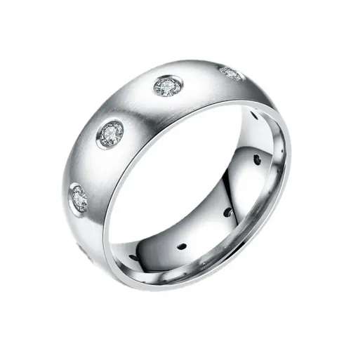 RTM901 Frosted Hollow Zirconia Diamond Men's Ring Micropaved Stainless Steel