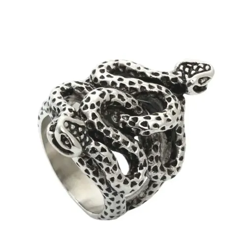 RTM1899 Snake King Ring Punk Stainless Steel Animal Jewelry for Bold Style
