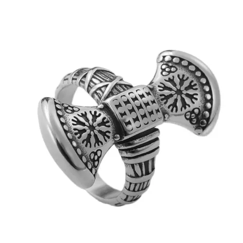 RTM1839 Stainless Steel Viking Ring Norse-Inspired Instrument Jewelry for Bold Spirits