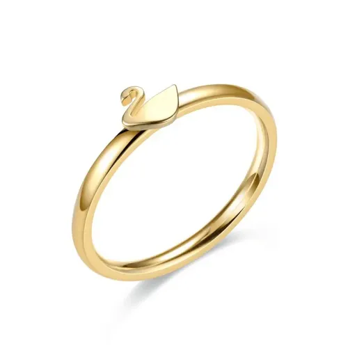 RTM839 18K Gold Plated Stainless Steel Rings Non-Fading Women's Couple Ring