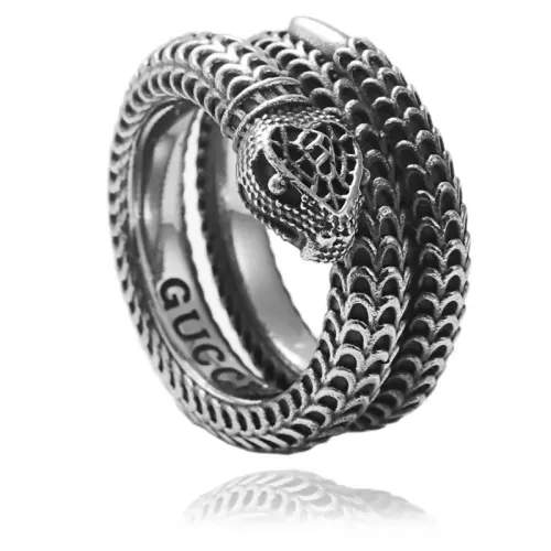 RTM1734 Stainless Steel Snake Ring Cold-Blooded Venomous Animal Jewelry