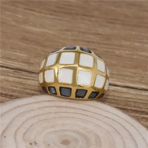 RTM388 Women's Titanium Steel Shell Ring Polished Stainless Accent Jewelry