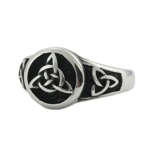 RTM1826 Stainless Steel Irish Flower Ring Elegant Floral Jewelry for Men & Women