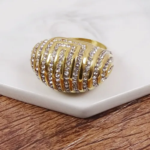 RTM329 Men's Titanium Women's Stainless Steel Diamond Ring Luxury Hand Jewelry