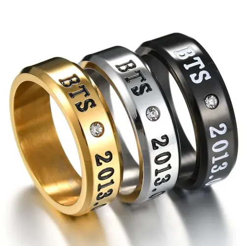 RTM2618 Chic engrave Diamond Ring in Stainless Steel for Men & Women Timeless Elegance