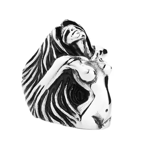 RTM2325 Venus Goddess Stainless Steel Ring Large Men's Jewelry for Nightclubs