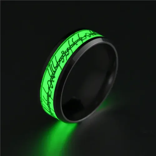 RTM963 Luminous Stainless Steel Ring Inspired by Lord of the Rings Magic Jewelry