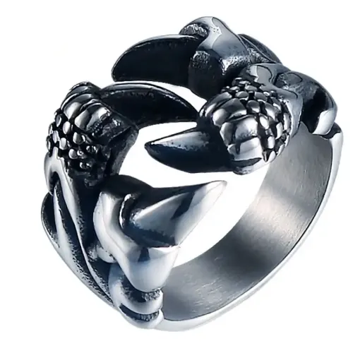 RTM663 Men's Dragon Claw Ring Titanium Steel Statement Jewelry Piece