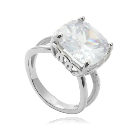 RTM1715 Women's Punk Hollow Flash Diamond Stainless Steel Ring Trendy Accessory