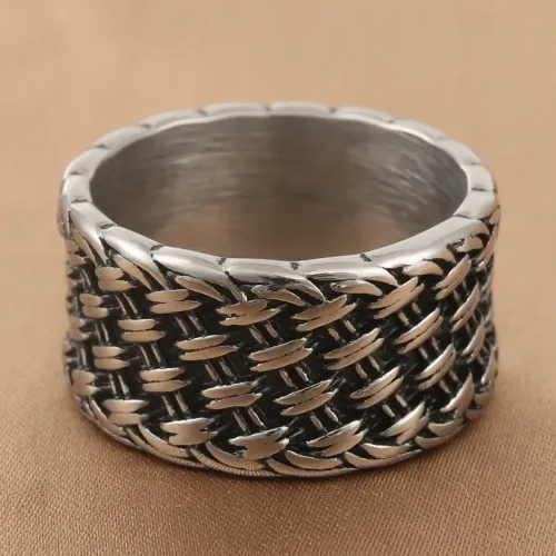 RTM1567 Elegant Braided Stainless Steel Ring Durable Fashion Jewelry for All