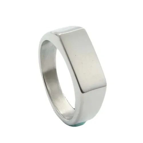 RTM1522 Elegant Rectangular Stainless Steel Ring Sleek Jewelry for Everyday Wear