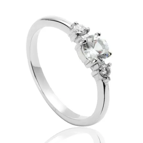 RTM2078 Elegant Diamond Wedding Ring Stainless Steel with White Stone