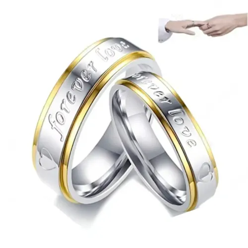 RTM810 Eternal Love: Forever Stainless Steel Couple Rings Timeless Jewelry