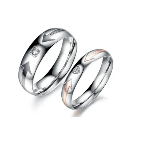 RTM2277 Elegant Stainless Steel Couple Rings Perfect Matching Set