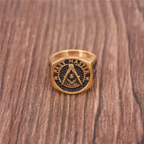 RTM342 Masonic Men's Titanium AG Ring Religious Stainless Steel Jewelry for Men