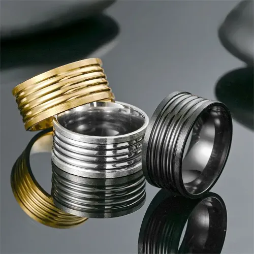 RTM705 Bold Wide Stainless Steel Rings for Men Durable & Stylish Bands