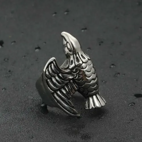 RTM1917 Punk Stainless Steel Bird Ring Flying Design Jewelry Accessory