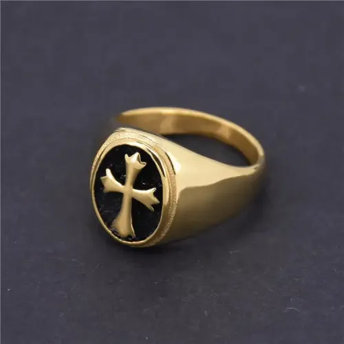 RTM321 Unisex Crow Cross Stainless Steel Rings Stylish Patterned Jewelry for Men Women