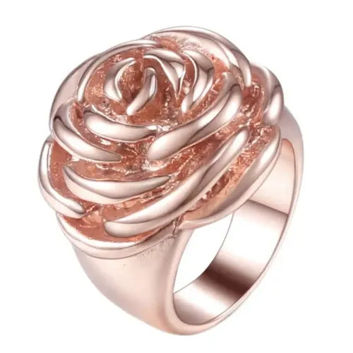RTM509 Rose Gold Titanium Steel Women's Ring Vacuum Electroplated Luxury Fashion