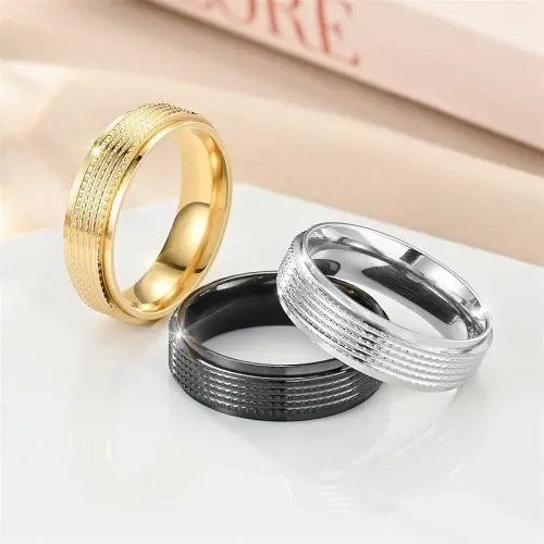 RTM761 Handsome Stainless Steel Couple Rings Chic & Durable Love Bands