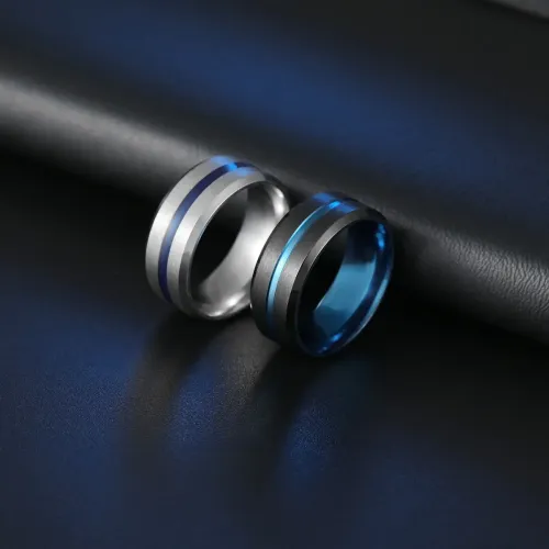 RTM1183 Two-Tone Electroplated Stainless Steel Ring for Men Luxury Jewelry Accessory