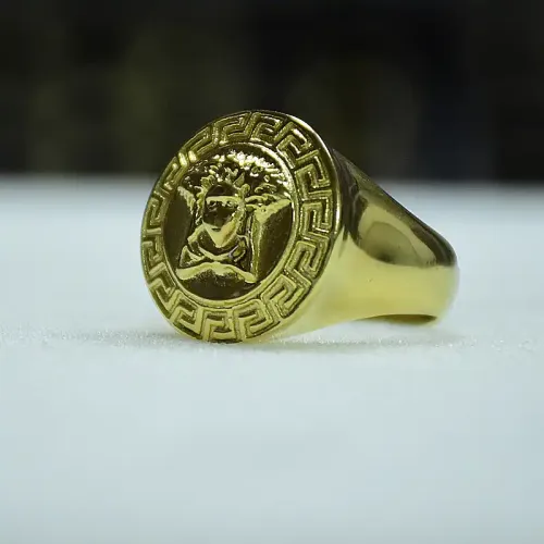 RTM267 Stainless Steel Human Face Portrait Ring Unique Artistic Jewelry