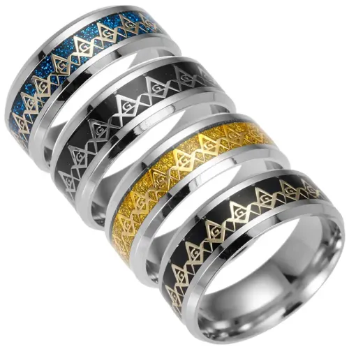 RTM1195 Customizable Masonic Ring Small Stainless Steel Jewelry for Men