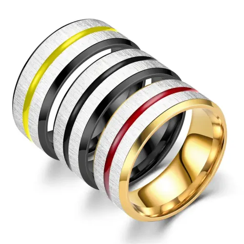 RTM841 Cool Stainless Steel Men’s Ring with Sweet Oil Drip Design Trendy Jewelry