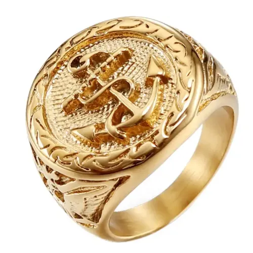 RTM589 Men's Eagle Anchor Ring Titanium Stainless Steel Fashion Jewelry