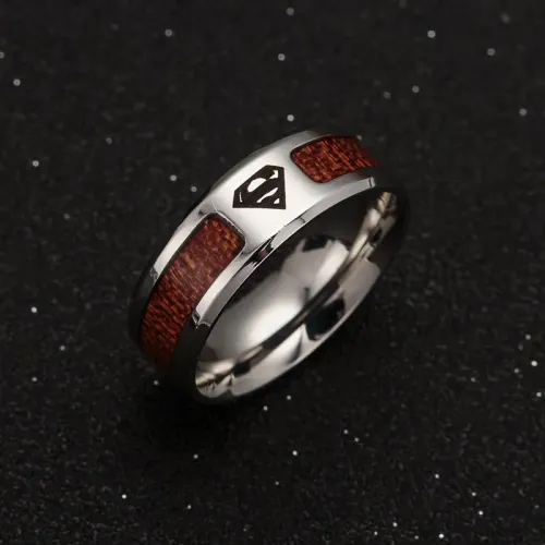RTM1440 Half Circle Acacia Wood Grain Ring Unique Wooden Jewelry for Men and Women