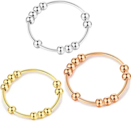 RTM2803 Rotatable Couple Ring for Stress Reduction Perfect Anxiety Relief Jewelry