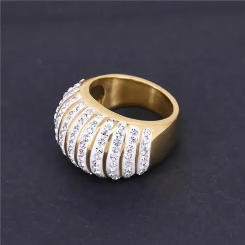 RTM366 Men's Diamond Titanium Ceramic Ring Stainless Steel Rhinestone Band