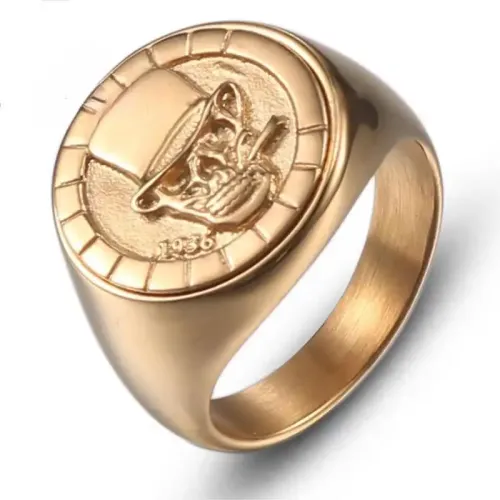 RTM562 Men's Skull Ring Stainless Steel Pipe Design Jewelry