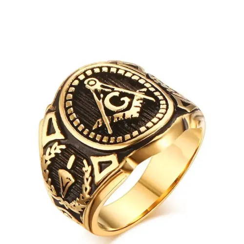 RTM82 Masonic Cast Ring for Men Stainless Steel Freemasonry Jewelry
