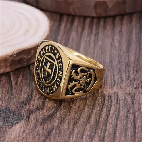 RTM431 Men's Titanium Steel Cross Ring Punk Cast Jewelry for Him